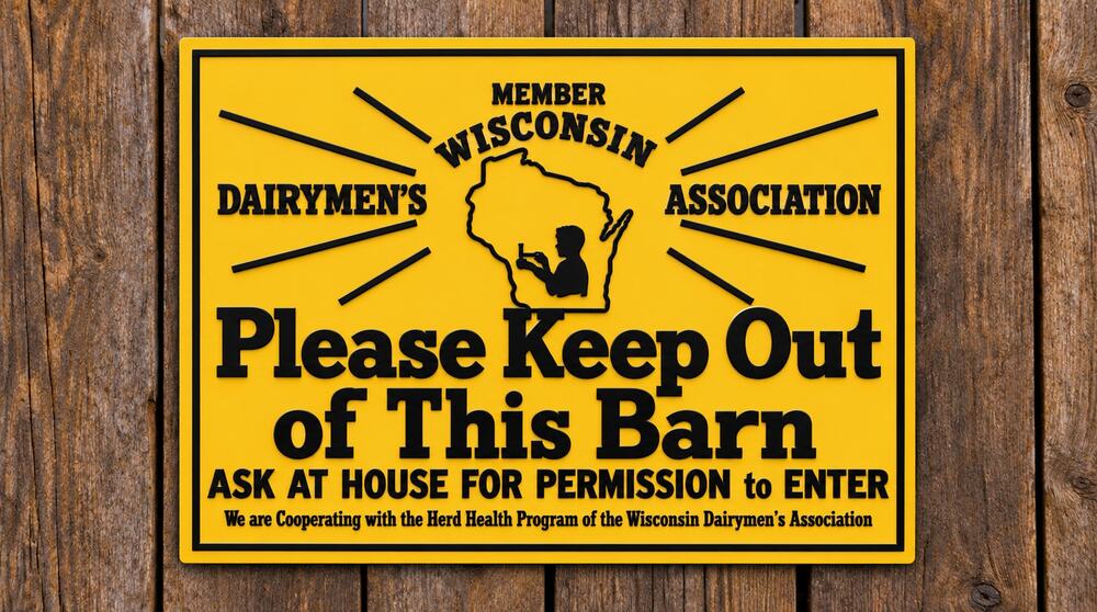 Wisconsin Dairymens Association Sign Please Keep Out Of Barn Agriculture Farming